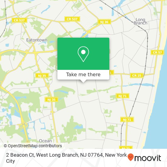 Mapa de 2 Beacon Ct, West Long Branch, NJ 07764