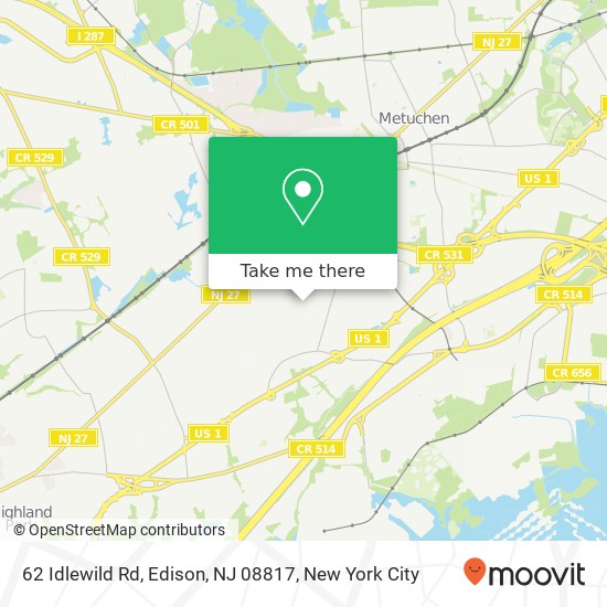 62 Idlewild Rd, Edison, NJ 08817 map