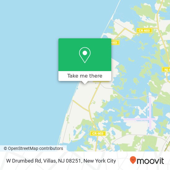 Mapa de W Drumbed Rd, Villas, NJ 08251