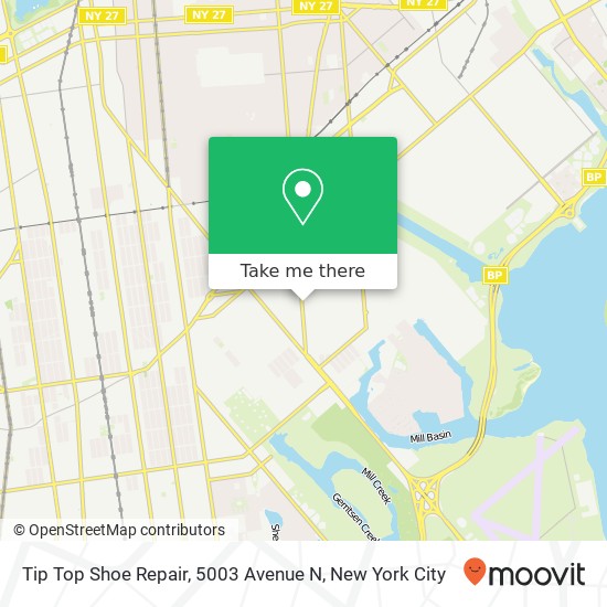 Mapa de Tip Top Shoe Repair, 5003 Avenue N