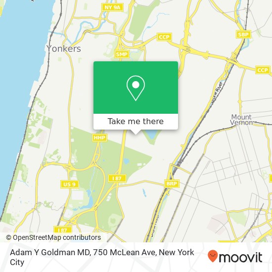 Mapa de Adam Y Goldman MD, 750 McLean Ave