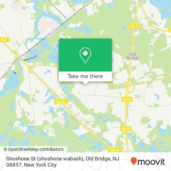 Mapa de Shoshone St (shoshone wabash), Old Bridge, NJ 08857