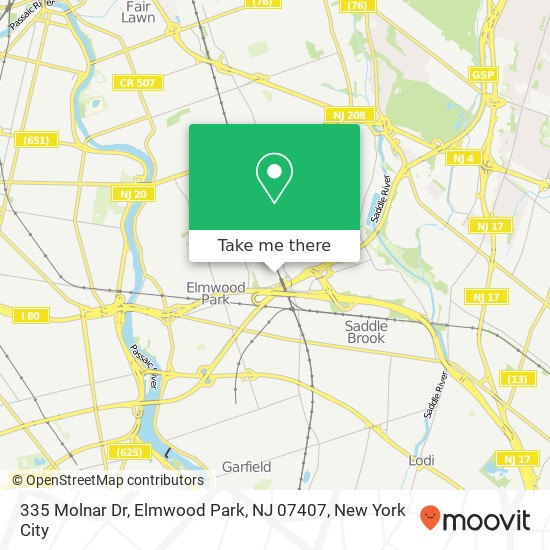 335 Molnar Dr, Elmwood Park, NJ 07407 map