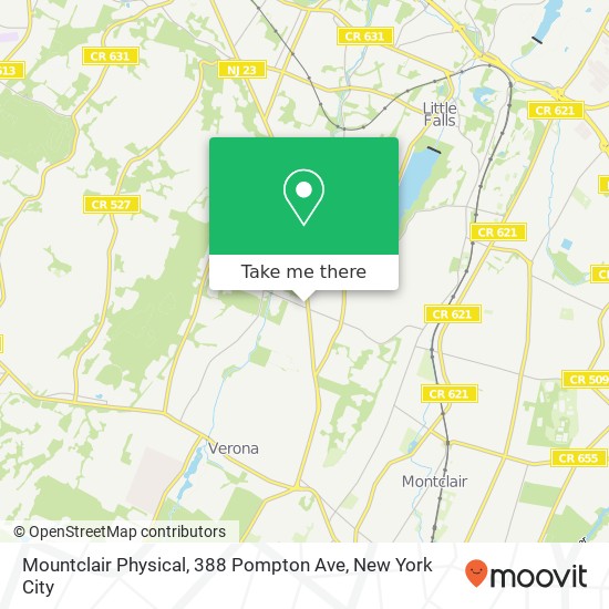 Mountclair Physical, 388 Pompton Ave map