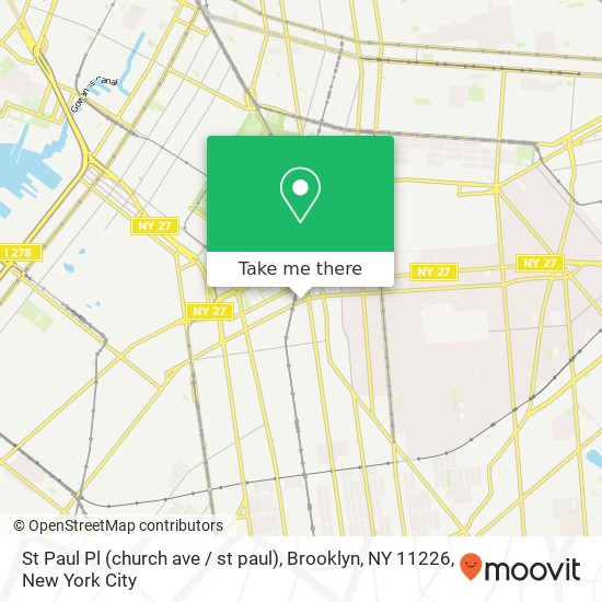 Mapa de St Paul Pl (church ave / st paul), Brooklyn, NY 11226