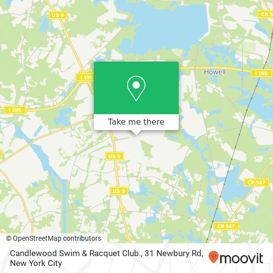 Mapa de Candlewood Swim & Racquet Club., 31 Newbury Rd