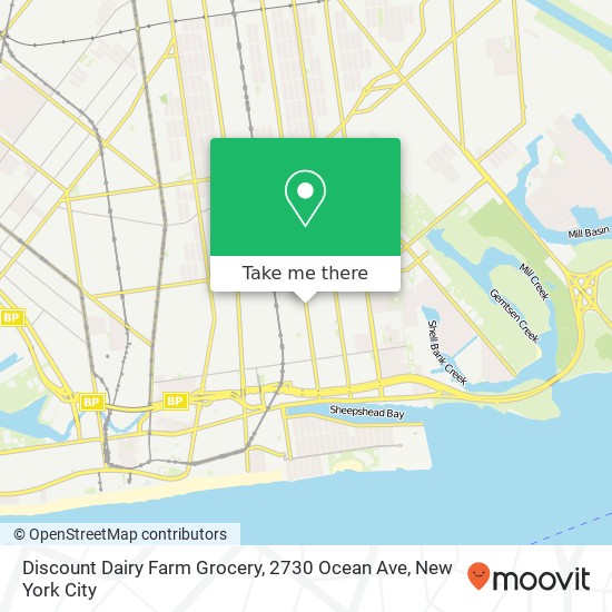 Mapa de Discount Dairy Farm Grocery, 2730 Ocean Ave