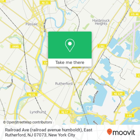Railroad Ave (railroad avenue humboldt), East Rutherford, NJ 07073 map