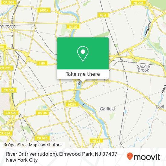 Mapa de River Dr (river rudolph), Elmwood Park, NJ 07407