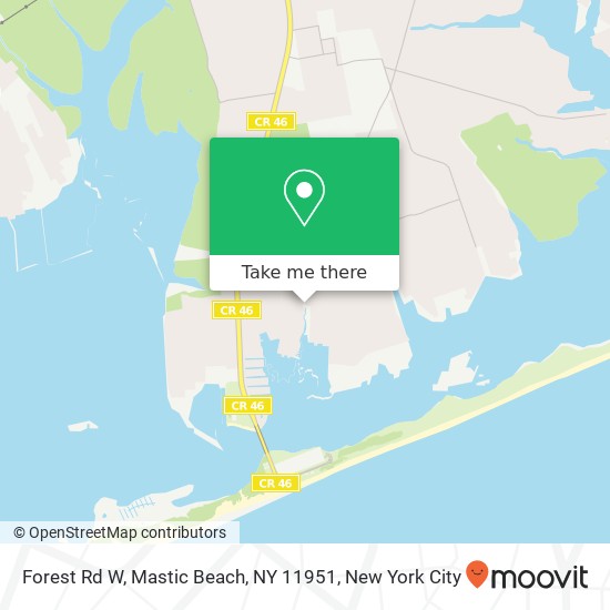 Forest Rd W, Mastic Beach, NY 11951 map