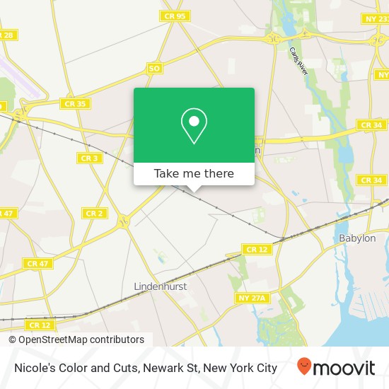 Mapa de Nicole's Color and Cuts, Newark St