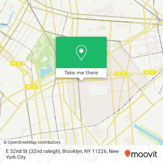 Mapa de E 32nd St (32nd raleigh), Brooklyn, NY 11226
