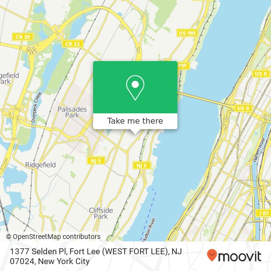 1377 Selden Pl, Fort Lee (WEST FORT LEE), NJ 07024 map
