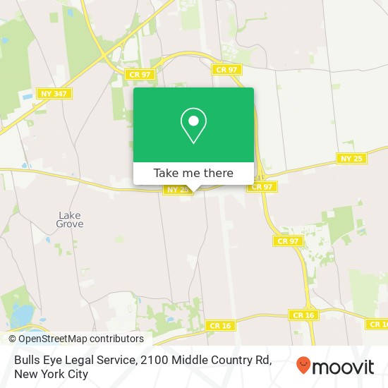 Mapa de Bulls Eye Legal Service, 2100 Middle Country Rd