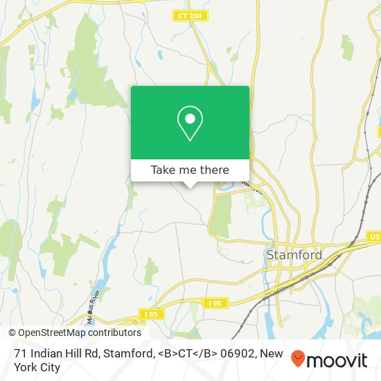 Mapa de 71 Indian Hill Rd, Stamford, <B>CT< / B> 06902