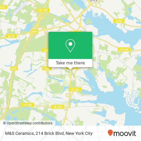 Mapa de M&S Ceramics, 214 Brick Blvd