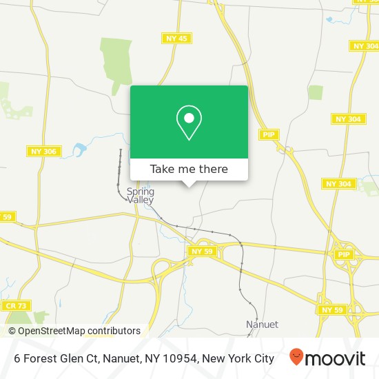 Mapa de 6 Forest Glen Ct, Nanuet, NY 10954