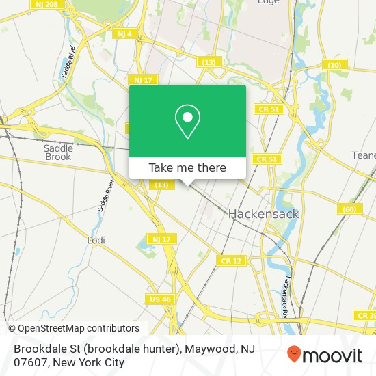 Mapa de Brookdale St (brookdale hunter), Maywood, NJ 07607