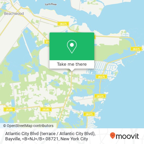 Atlantic City Blvd (terrace / Atlantic City Blvd), Bayville, <B>NJ< / B> 08721 map