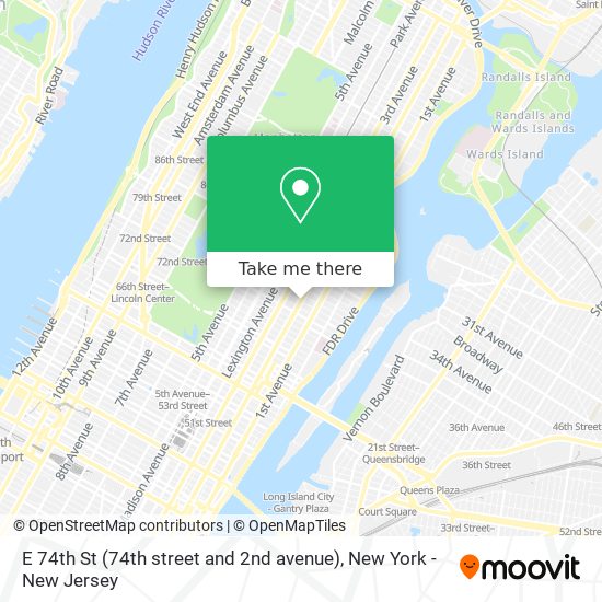 Mapa de E 74th St (74th street and 2nd avenue)