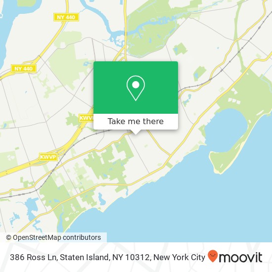 Mapa de 386 Ross Ln, Staten Island, NY 10312