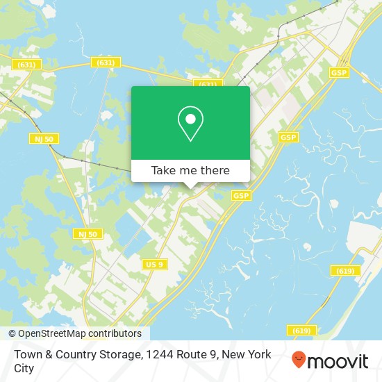 Mapa de Town & Country Storage, 1244 Route 9