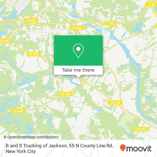 Mapa de B and S Trucking of Jackson, 55 N County Line Rd