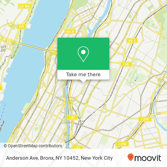 Mapa de Anderson Ave, Bronx, NY 10452