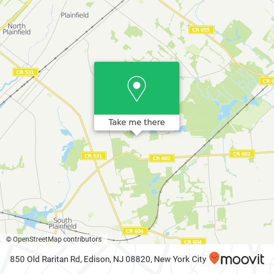 Mapa de 850 Old Raritan Rd, Edison, NJ 08820