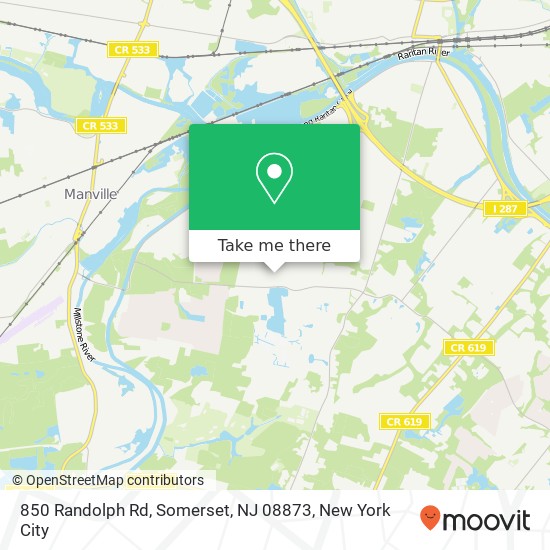 Mapa de 850 Randolph Rd, Somerset, NJ 08873