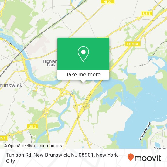 Mapa de Tunison Rd, New Brunswick, NJ 08901