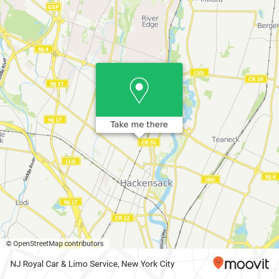 Mapa de NJ Royal Car & Limo Service