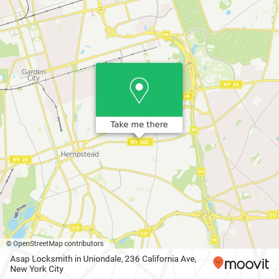 Asap Locksmith in Uniondale, 236 California Ave map