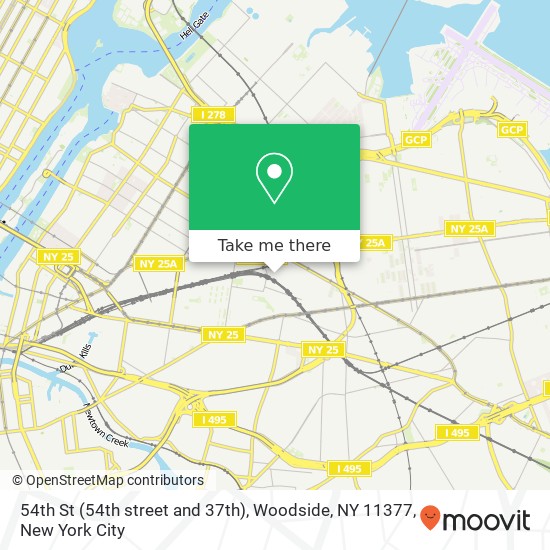 54th St (54th street and 37th), Woodside, NY 11377 map