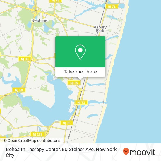 Mapa de Behealth Therapy Center, 80 Steiner Ave