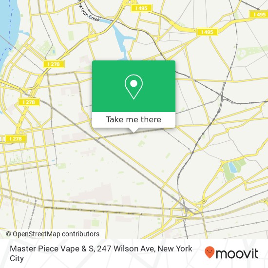 Mapa de Master Piece Vape & S, 247 Wilson Ave