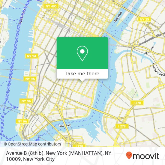 Avenue B (8th b), New York (MANHATTAN), NY 10009 map