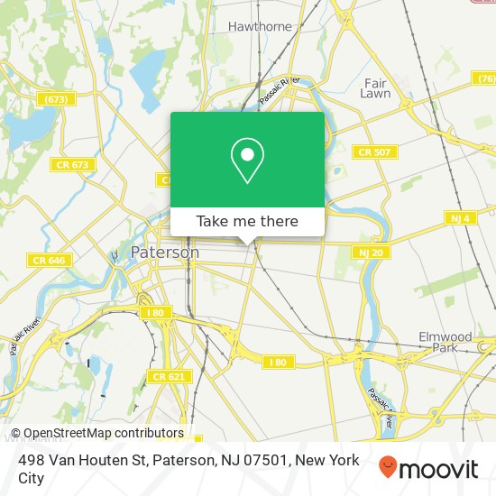 Mapa de 498 Van Houten St, Paterson, NJ 07501