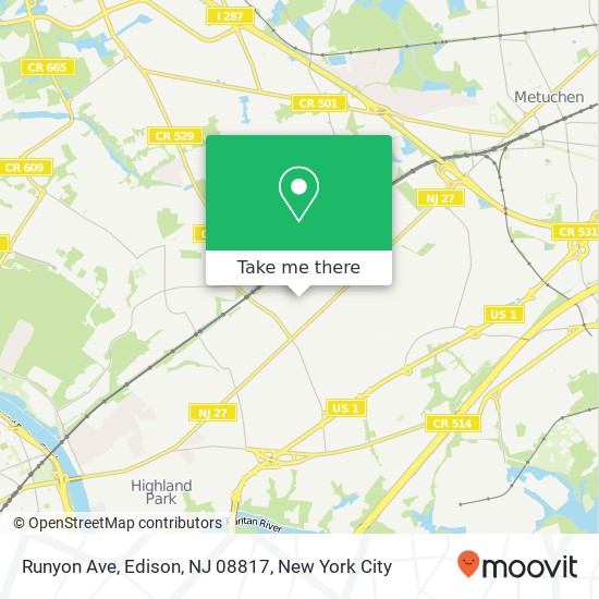 Runyon Ave, Edison, NJ 08817 map