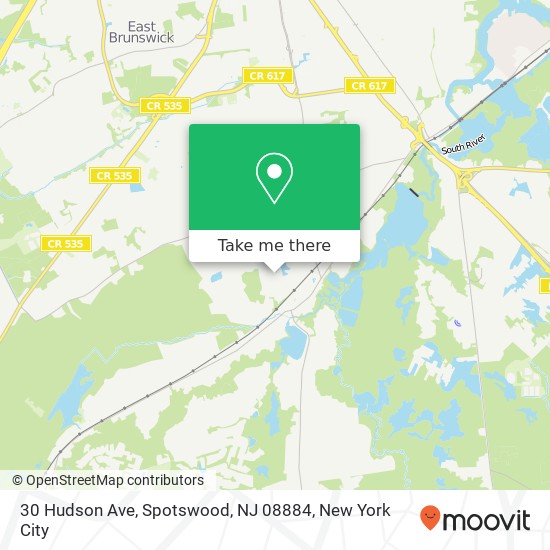 Mapa de 30 Hudson Ave, Spotswood, NJ 08884