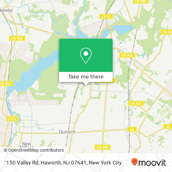 Mapa de 150 Valley Rd, Haworth, NJ 07641