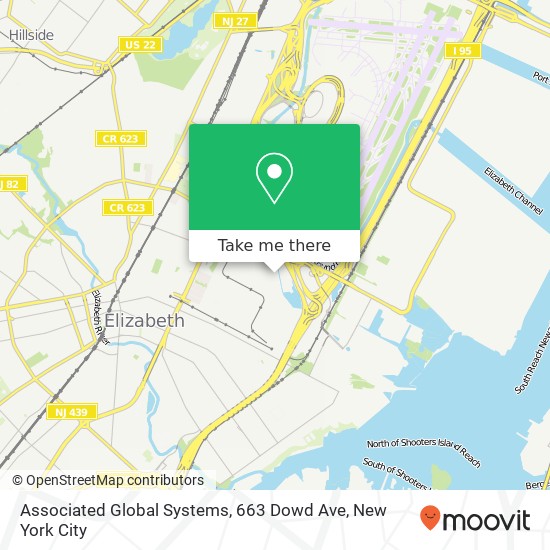 Mapa de Associated Global Systems, 663 Dowd Ave