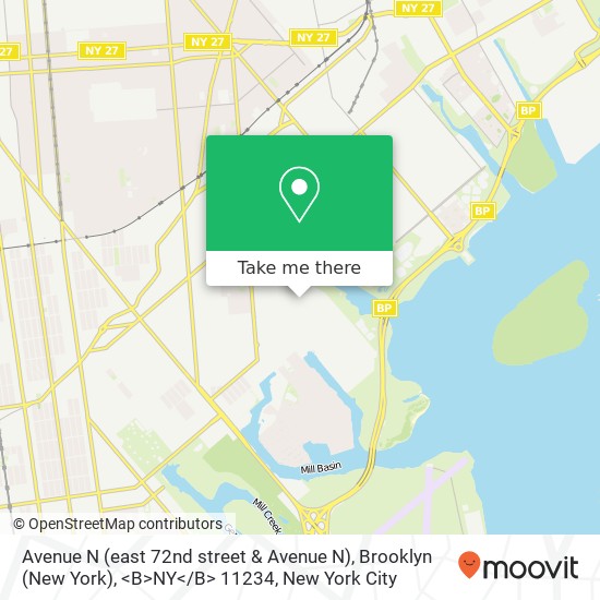 Avenue N (east 72nd street & Avenue N), Brooklyn (New York), <B>NY< / B> 11234 map