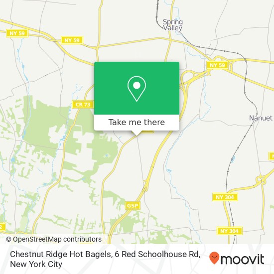 Mapa de Chestnut Ridge Hot Bagels, 6 Red Schoolhouse Rd
