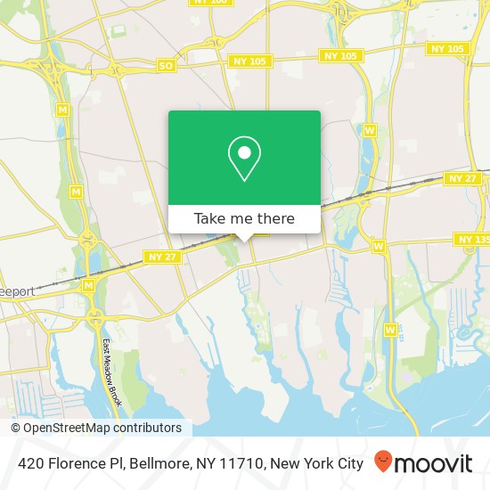 Mapa de 420 Florence Pl, Bellmore, NY 11710