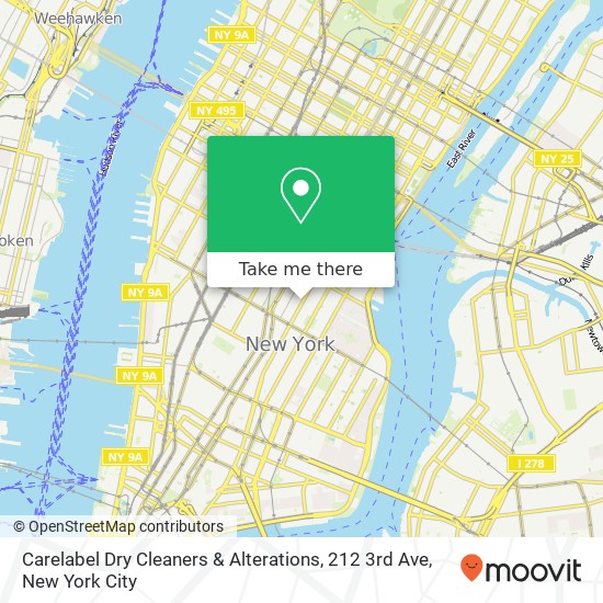 Mapa de Carelabel Dry Cleaners & Alterations, 212 3rd Ave