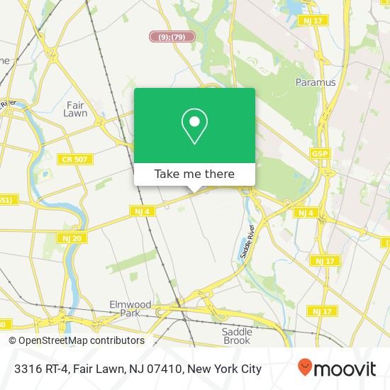 Mapa de 3316 RT-4, Fair Lawn, NJ 07410