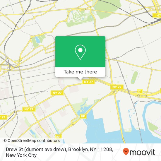 Mapa de Drew St (dumont ave drew), Brooklyn, NY 11208