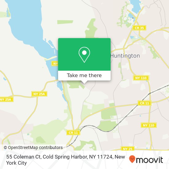 Mapa de 55 Coleman Ct, Cold Spring Harbor, NY 11724