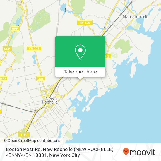 Boston Post Rd, New Rochelle (NEW ROCHELLE), <B>NY< / B> 10801 map